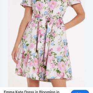 Hermoza Floral A Line Mini Dress in Pink and Blue Medium 2493